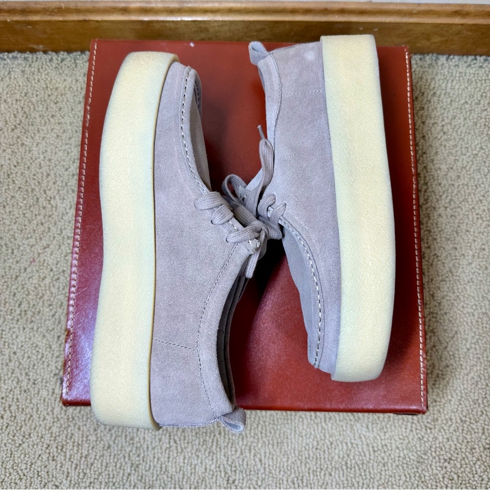 Steve Madden Wayland Wallabee Taupe Suede Platform Shoes Retro 70s Sz 8.5 - Picture 6 of 9